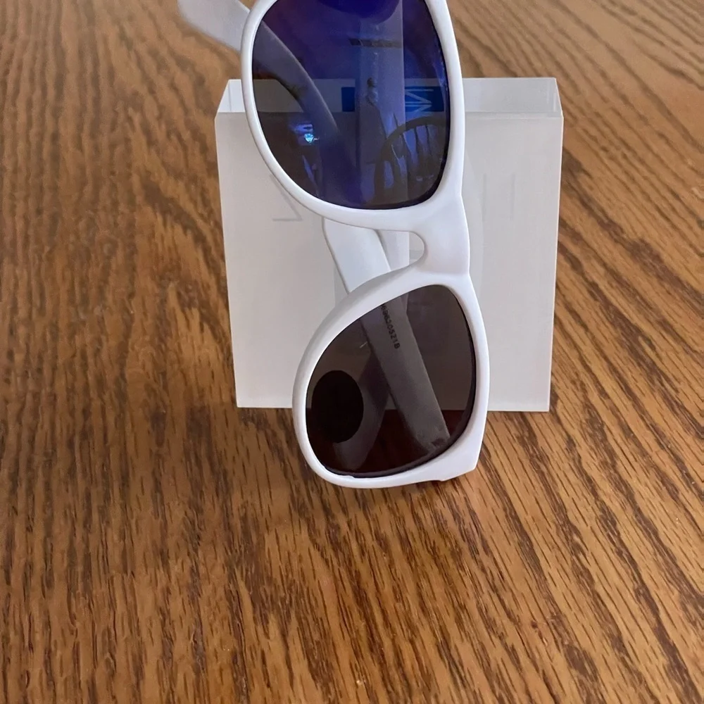 White Frame Sunglasses With Blue Lens UV Protection